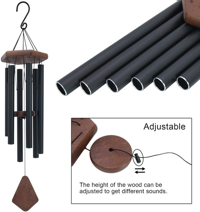 ASTARIN Wind Chimes for Outside  30"" Black Aluminium Wind Chime with Wind Catcher  Outdoor Garden Patio Decoration Windchimes  Classic Zen Gift for Men and Women - Image 4